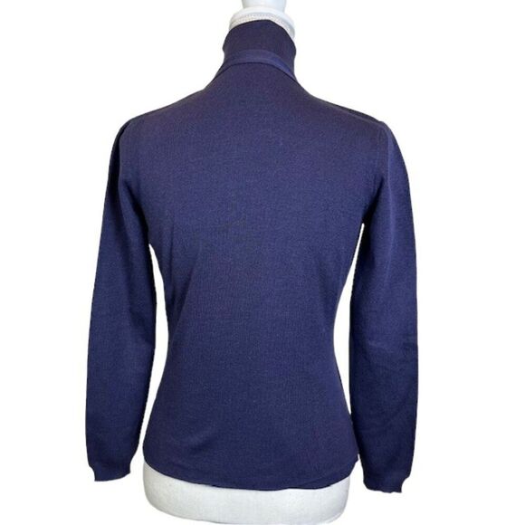 Bally Silk 2 PC Sweater Twin Set Violet Sleeveless and Long Sleeve Size 8 (44) - Picture 3 of 10